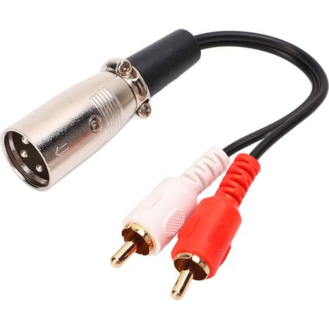 Câble double RCA vers XLR, câble adaptateur audio stéréo XLR mâle vers 2 RCA de 15 cm, adapté aux haut-parleurs, lecteurs DVD et microphones. (1/5)