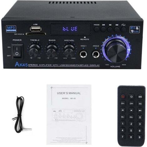 Amplificateur TV et dérivateur TVAmpli Audio Portable AK45 12V Format Compact pour Voiture et Maison (1/4)