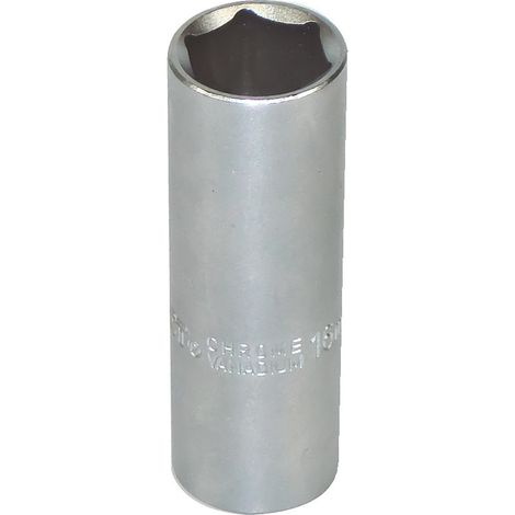 Douille longue 16 mm, acier au chrome vanadium, satinée, 6 pans,carré 1/2 - 12,7 mm - AUTOBEST