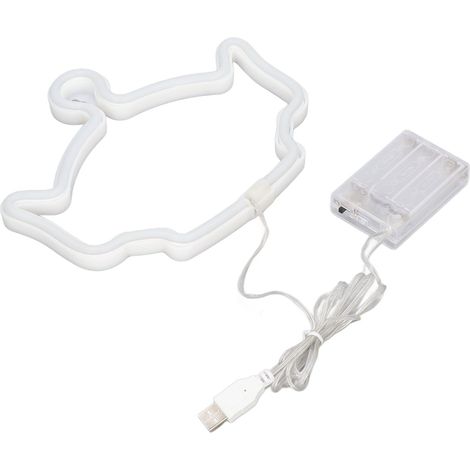 Lampe LED Néon ABS PVC Lumière Chaude 200lm Étanche Piles Rechargeable USB Veilleuse Chevet (1/5)