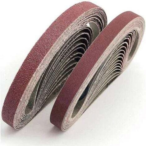 Enowelir Bande abrasive 13x457 mm.5 sortes de gravier mixte (6(40/80/120/180/320).Ensemble de Bandes Abrasives,pour Black & Decker Powerfeileponceuses à bande(30 pièces) (1/4)