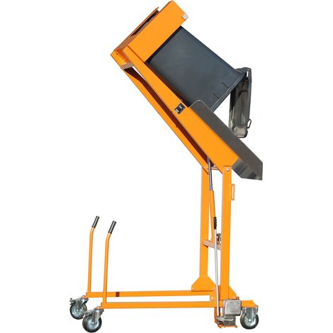 Bauer Mülltonnen-Kippstation MKS-H mit Handpumpe, lackiert, Gelborange