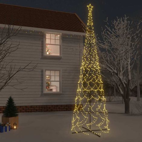 Sapin de Noël Cône Lumineux 3000 LED Blanc Chaud Décoration Extérieur Intérieur 230x800 cm - PANGIVO (1/5)