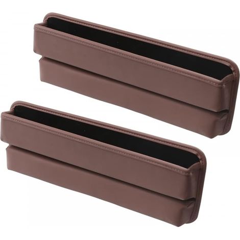 Remplisseur d'écart de siège auto 2 pièces, organiseur en cuir PU pour lunettes, clés, cartes, téléphone. (1/5)