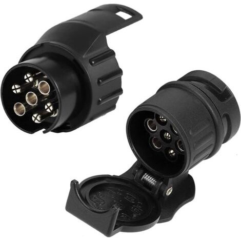 Adaptateur Remorquage 7 à 13 Broches + 13 Broches à 7 Broches,Convertisseur de Prise de Remorque,Adaptateur Electrique 12 V pour Caravane,Camping-Car, Camion (1/5)