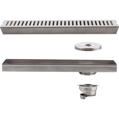 Caniveau pour Douche Systèmes De Drainage en Acier Inoxydable, Rectangle Déodorant Drain De Douche Linéaire pour La Cuisine Salle De Bains