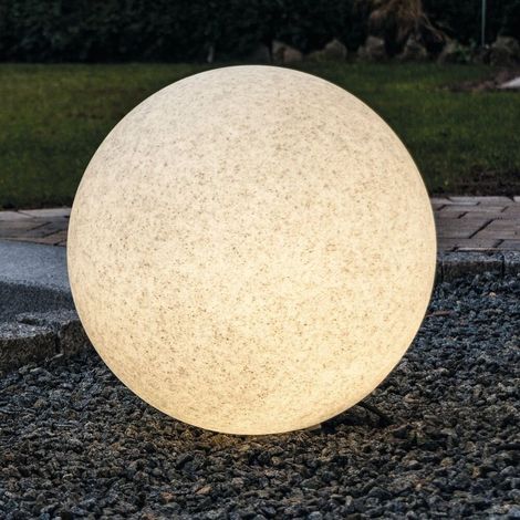 Heitronic 35957 Mundan Gartenleuchte Kugel LED, Energiesparlampe E27 11 W Granit-Grau (matt) (1/4)