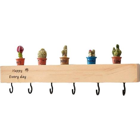Gancio portaoggetti da parete a forma di animale con 6 ganci, decorazione da parete per cucina, ufficio, bagno, soggiorno, 22 cm (tipo B)