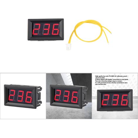 Voltmètre Numérique AC 70-380V à Deux Fils avec Affichage LED 0.56 pouce (Rouge) (1/5)