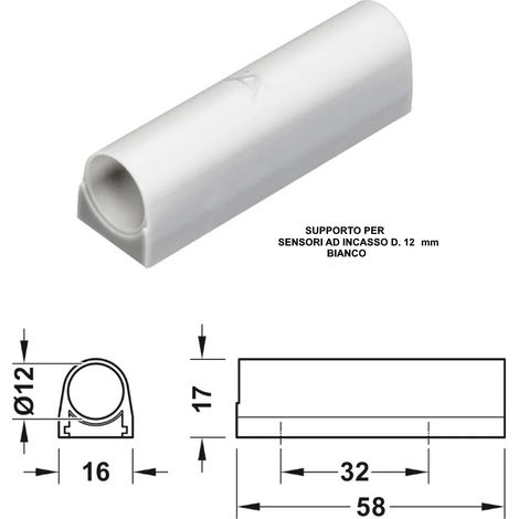SUPPORTO STRETTO HAFELE PER SENSORE D. 12mm BIANCO 833.89.330 (1/2)
