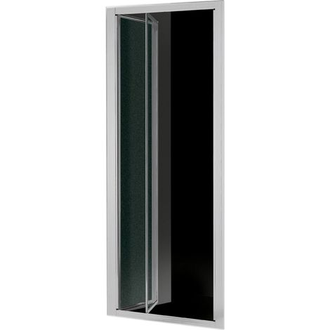 "PORTA A SOFFIETTO """"SMERALDA"""" STAMPATO C 3MM PROFILO CROMO 88-93 - Ap. 83 cm"