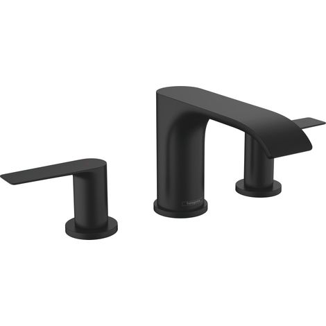 Robinet de lavabo à 3 trous VIVENIS 90 m avec vidage à tirette. 1 1/4 Z noir mat (1/8)