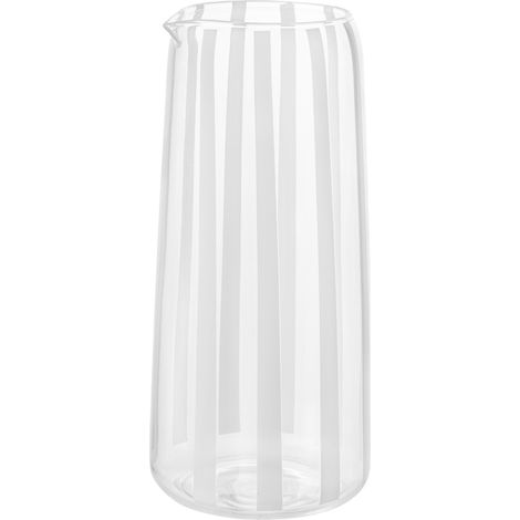 Solline Glaskaraffe 1,5 l, weiß gestreift