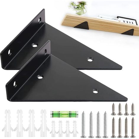 Regalwinkel – Set mit 2 dreieckigen Winkeln 130 x 170 mm für Regalböden, unsichtbare Winkel, stabile Halterungen, quadratisch (1/5)