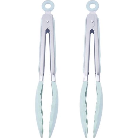 Pince de cuisine verrouillable de haute qualité en acier inoxydable avec revêtement en silicone vert clair KLB (1/5)