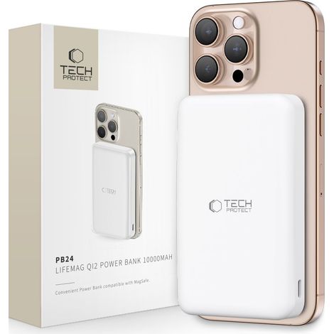 TECH-PROTECT PB24 LIFEMAG QI2 MAGSAFE POWER BANK 10000MAH BLANCO