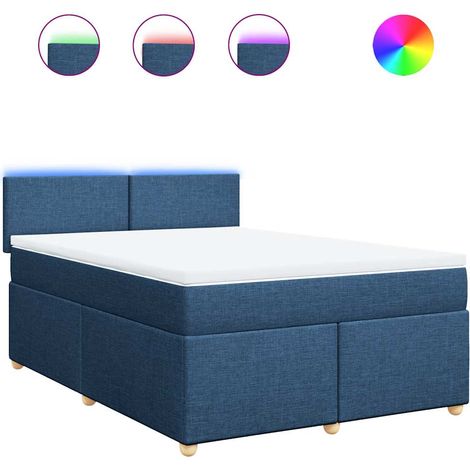 Maison Exclusive - Boxspringbett mit Matratze Blau 140x190 cm Sto
