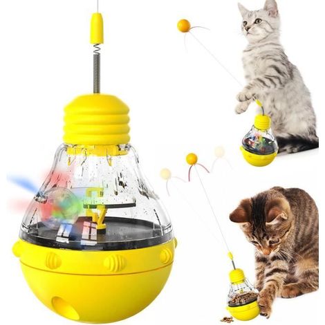 Jouet Chat Interactif d'Intérieur,Jouet pour Chat à Auto-Rotative à 360°, Jouet de Rotation pour Chaton comme Cadeau pour Chat (1/4)