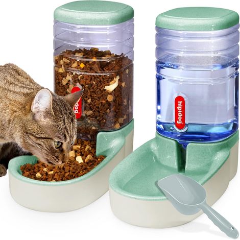 Distributeur Automatique de Nourriture et d'eau pour Animaux domestiques de Petite et Moyenne Taille 3,8 L vert