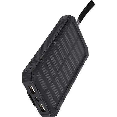 Batterie Externe 20000mAh Charge Rapide Double USB Noir - Power Bank Portable Haute Capacité DIY