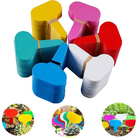 180Pcs T-Type Etiquettes en Plastique, Étiquettes de Jardin Imperméable, Plant Markers & Labels, Multicolores Plastique Garden Etiquettes Signes, Plante T-Forme Tags pour Plantes Jardin (1/5)