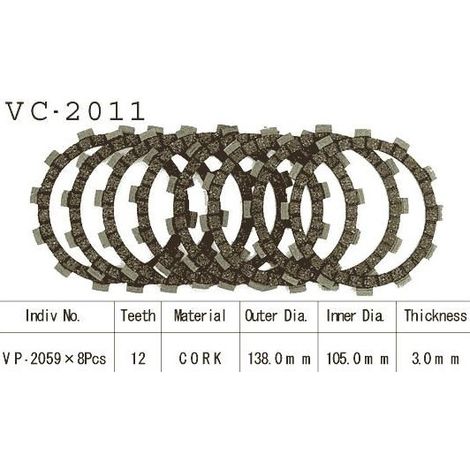 Kit Disques d'Embrayage Garnis Cross Yz 125 1993/2007 (1/2)