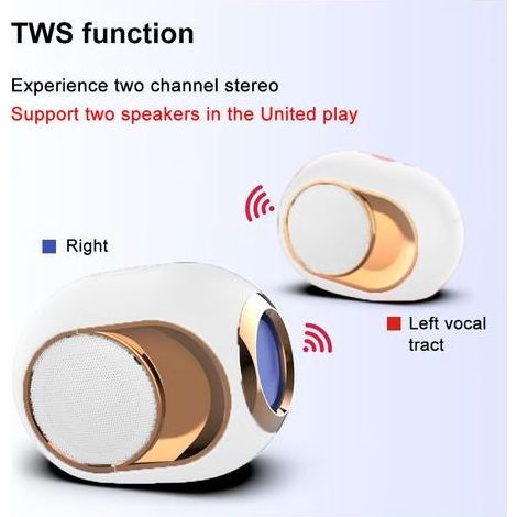 Enceinte sans fil stéréo Bluetooth, lecteur audio, Golden Egg, enceinte Bluetooth sans fil avec caisson de basses ultra puissant et portable