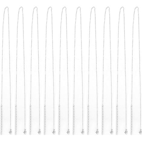 10pcs Necklace Chains DIY Simple Fashionable Stainless Steel Chockers for Men Women Craft Decoration Gift (1/5)
