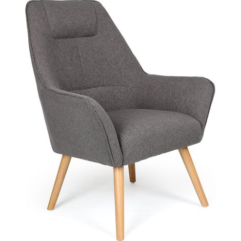 Fauteuil scandinave dossier haut Fox Gris