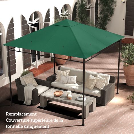 Ersatzdach für Gartenpavillons/Gartenlauben, hochdichtes Polyestergewebe 180 g/m², UV-beständig, 3 x 3 m, grün