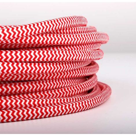 Câble électrique rond recouvert d'un tissu à effet soie en (1/5)