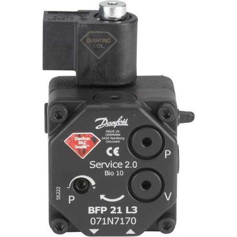 Danfoss – Pompe à fioul BFP 21 L3 – Débit 24 l/h – Pression 7 à 20 bars – 2 sorties gicleurs pour installations mono- et bitube