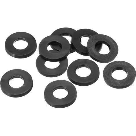 M8 Rondelle Plate Caoutchouc 8mm x 16mm, 2,2mm Épais Noir 40Pcs (1/5)