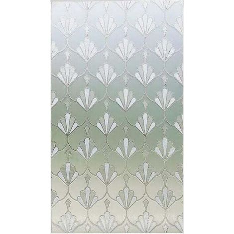 Film autocollant anti-regards pour fenêtre Motif fleur du bonheur, décoration de salle de bain (50 x 500 cm) (1/4)
