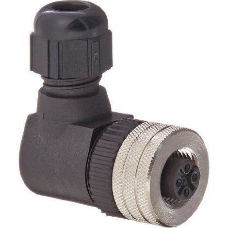 M12 Connecteur femelle 4 broches coudé A-Code Ip67 Mx-1200710037