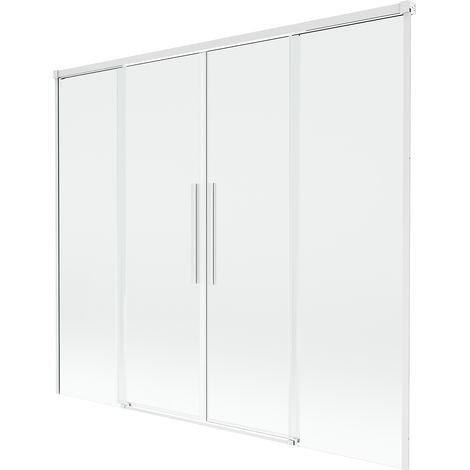 Mexen Rox paravento per vasca da bagno scorrevole a 2 ante 190 x 150 cm, trasparente, bianco - 8C9-190-002-20-00