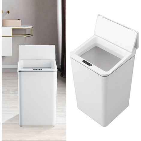 Intelligenter Desktop-Mülleimer mit automatischer Öffnung und USB-Ladefunktion, 9 Liter Fassungsvermögen, ABS-Material, abnehmbarer Deckel, für Wohnzimmer, Büro und Badezimmer (1/5)