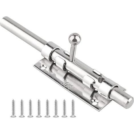Verrou Loquet Porte Serrure Porte de Portail Coulissante Acie Inoxydable 304, Verrou Boulon Porte Longue à Glissière Loquet de Garage Fermeture Porte 14mm de diamètre 200m Verrou de porte coulissant (1/2)