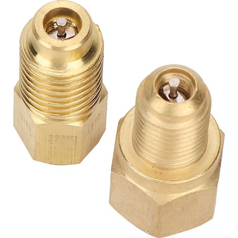 2 x 1/4 SAE auf 1/2 ACME Adapterstücke für R134A Kfz-Klimaanlagen, Verbindungskupplung, 2-teiliges Set (1/5)