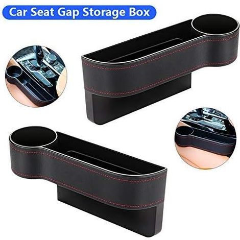 Boîte de rangement pour l'espace entre le siège auto et le porte-gobelet, sac de rangement latéral rembourré en cuir PU de qualité supérieure pour la console centrale, adapté aux accessoires intérieur