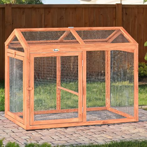 Poulailler orange en tannenholz Metall 104 x 70,5 x 84 cm (1/5)
