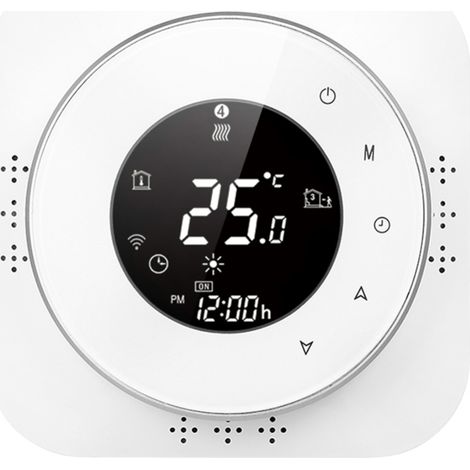 Thermostat intelligent Wi-Fi 95-240 V, programmable (5+1+1 périodes), commande vocale via application, écran LCD rétroéclairé, thermorégulateur de chauffage d'eau, compatible avec Echo, Google Home et (1/5)
