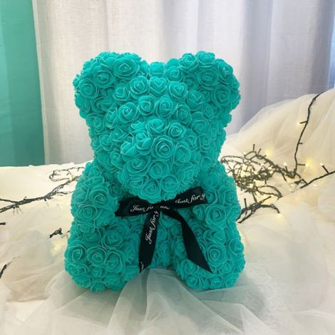 Ours en roses de mariage pour femmes et filles, cadeau d'anniversaire de Saint-Valentin, décoration d'intérieur (vert)