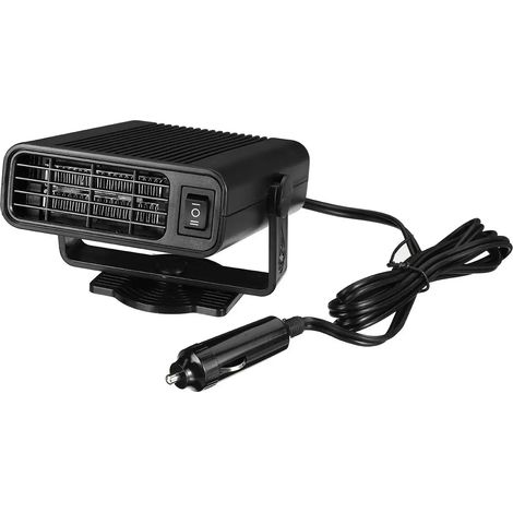 Chauffage de voiture portable 12V, chauffage électrique réglable à 360 degrés, ventilateur de refroidissement et purificateur d'air (noir)