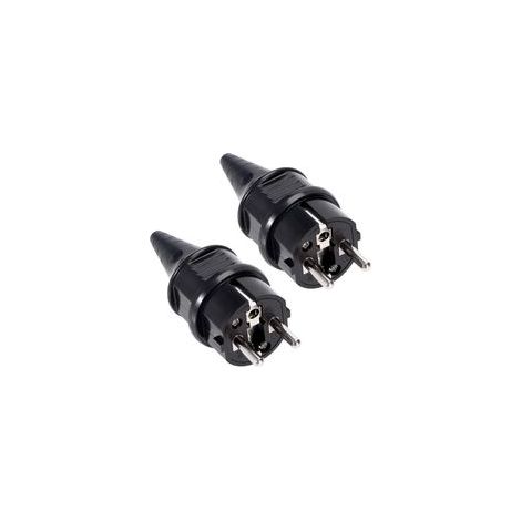 2 Pièces Prise Electrique Male Fiche Electrique 250V 16A Prises Males pour Câble Protection IP44 Adaptée à Intérieur Fiches de Rechange Noir