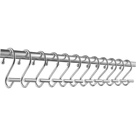 PACKOVE Lot de 12 crochets rideau douche chromés, antidérapants (1/5)