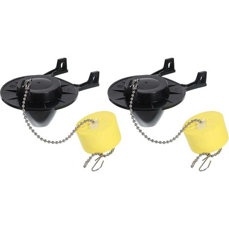 sourcing map Lot de 2 clapets toilette rechange avec chaînette et flotteur en caoutchouc pour