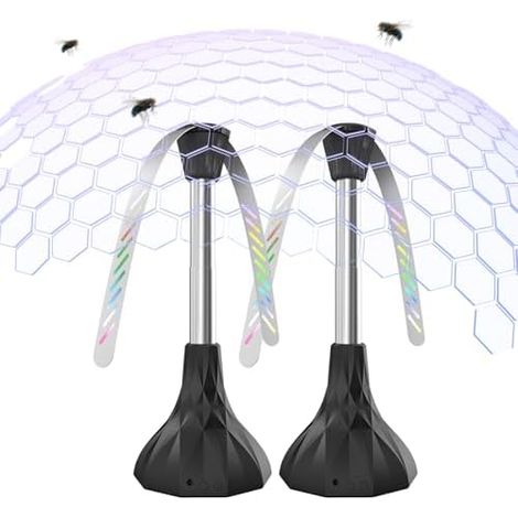 Fliegenabwehr, wiederaufladbarer Tischventilator zur Fliegenabwehr, für drinnen und draußen, ideal für Partys, Restaurants, Küchen, Obstgärten und Grillabende, 2er-Pack (1/5)