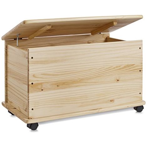 Cesta in Pino per Giocattoli con Ruote (1/4)