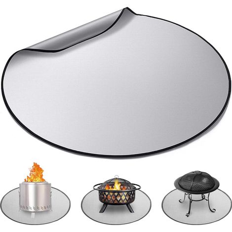 24 Inch Round Heat Resistant Fire Pit Mat Patio Fire Retardant Mat Protective Grill Mat for Grill, Lawn, Garden, Floor, Backyard (1/5)